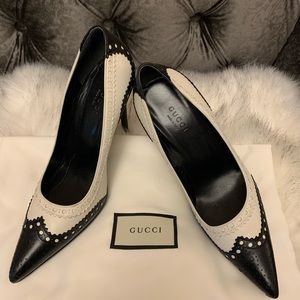 Gucci “Spectators” shoes. Black and white in color 4” inch heels.